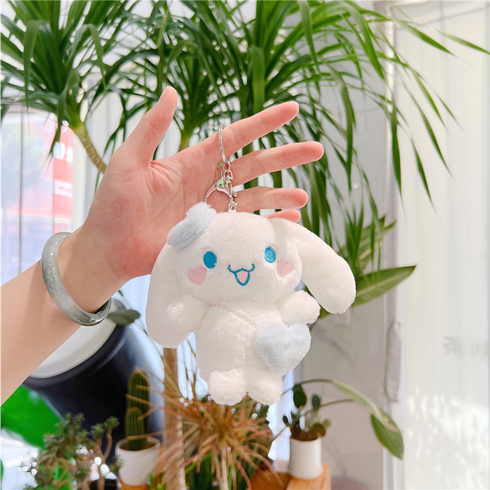 Mini Rabbit Plush Keychain Soft Cotton Key Chain Trinket Bag Accessories