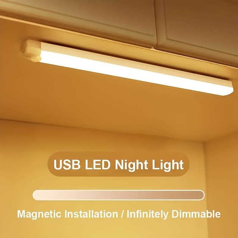 Luz nocturna con batería recargable, luz nocturna con sensor de movimiento,  luz LED blanca cálida magnética con sensor de movimiento para pasillo, con