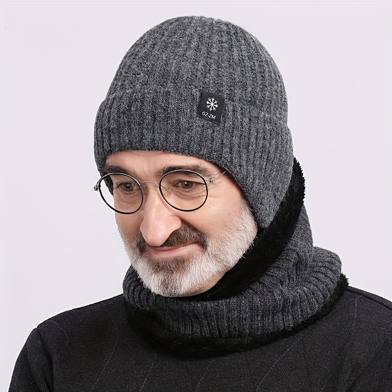 Winter Knitted Beanie Hat & Scarf Set for Men Women