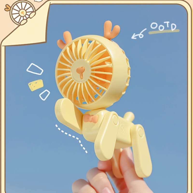 1pcs Mini Desktop Usb Fan Cute Small newest Puppy Electric Fan Rechargeable Long Endura