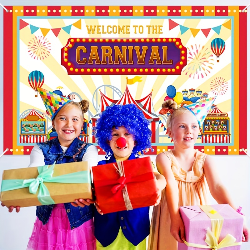 1pc, Décoration De Fond De Bannière De Bienvenue Au Carnaval De Cirque,  Fournitures De Décoration De Thème De Carnaval