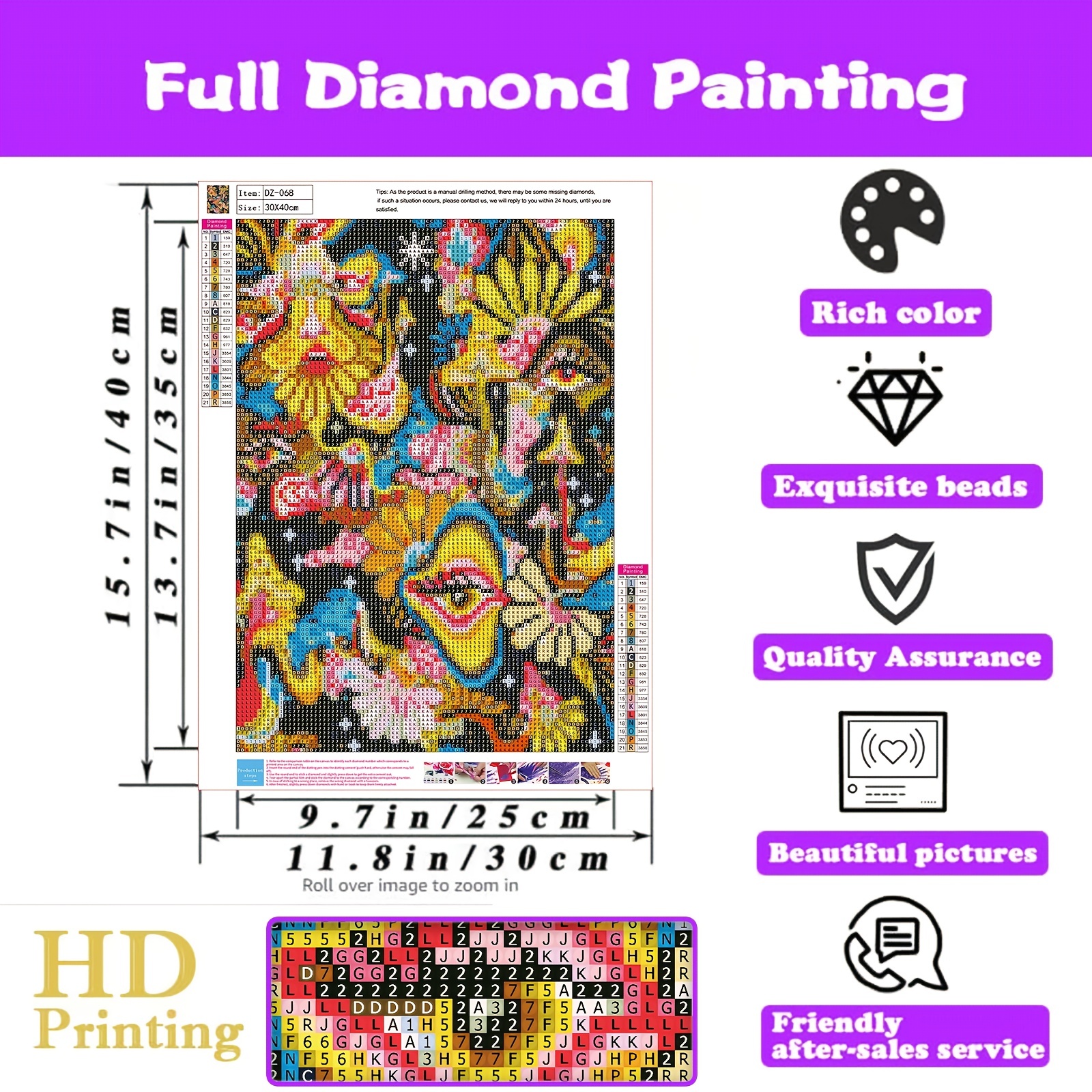 Mushroom Diamond Art, Crystal Creations 5D Diamond Painting Kits for Adults Beginners, Full Drill DIY Dimond Painting Picture, Diamond Gem Crafts