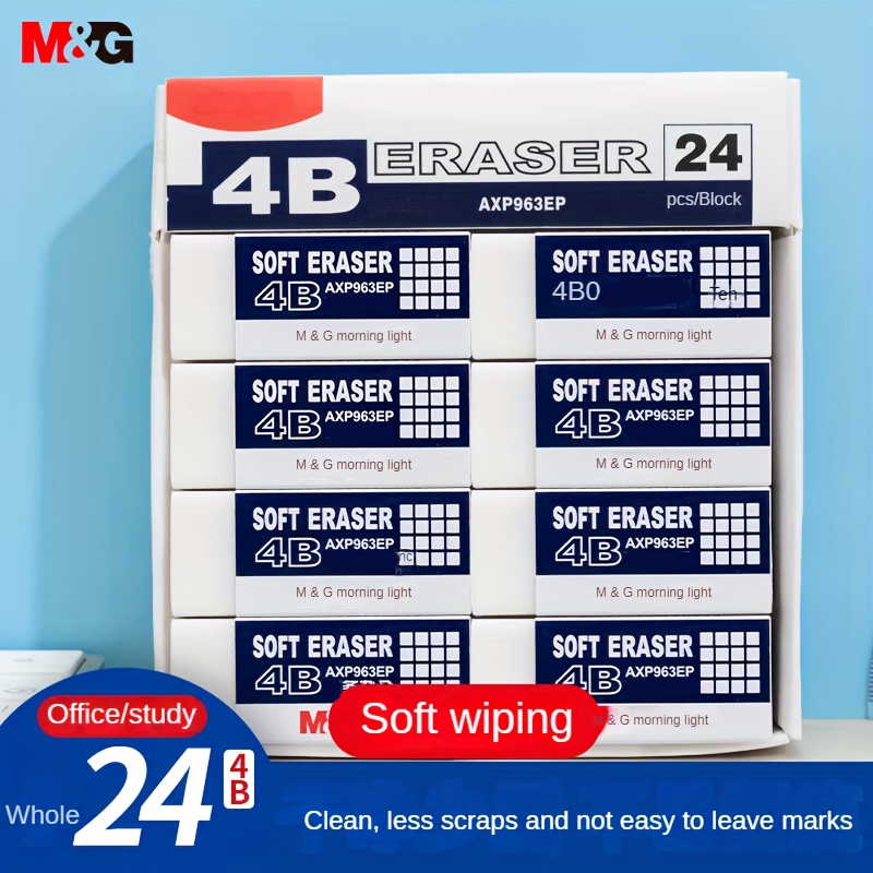 Wipe less crumbs soft 4B square office study drawing eraser