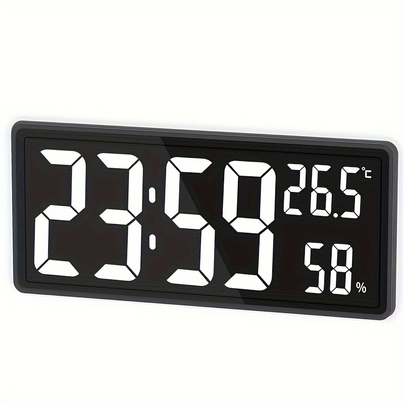 14.3 pulgadas de reloj de pared digital grande, con temperatura, fecha y  12/24h, atenuación automática alarma silenciosa Wal