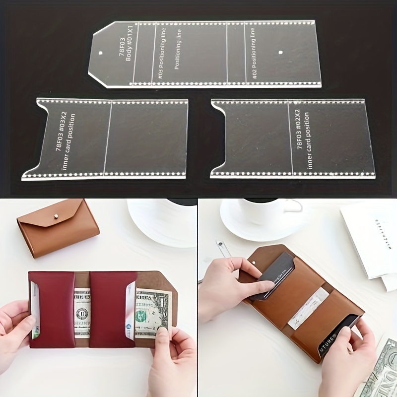 Wallet Acrylic Template Clear Acrylic Template Set Zipper Wallet Handbag Making Stencil Leather Craft Tool