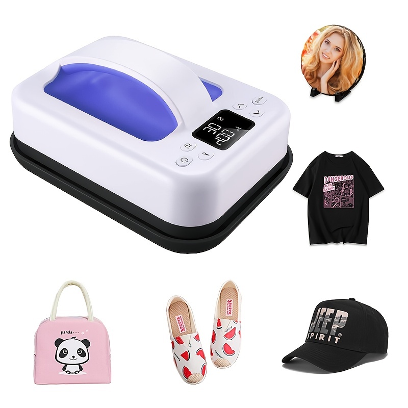 Legooin Heat Press Machine for T-Shirts, 7 × 5 Portable Fast Heat-up Mini  Easy Press with Timing Function & Insulated Base, Ideal for T-Shirts