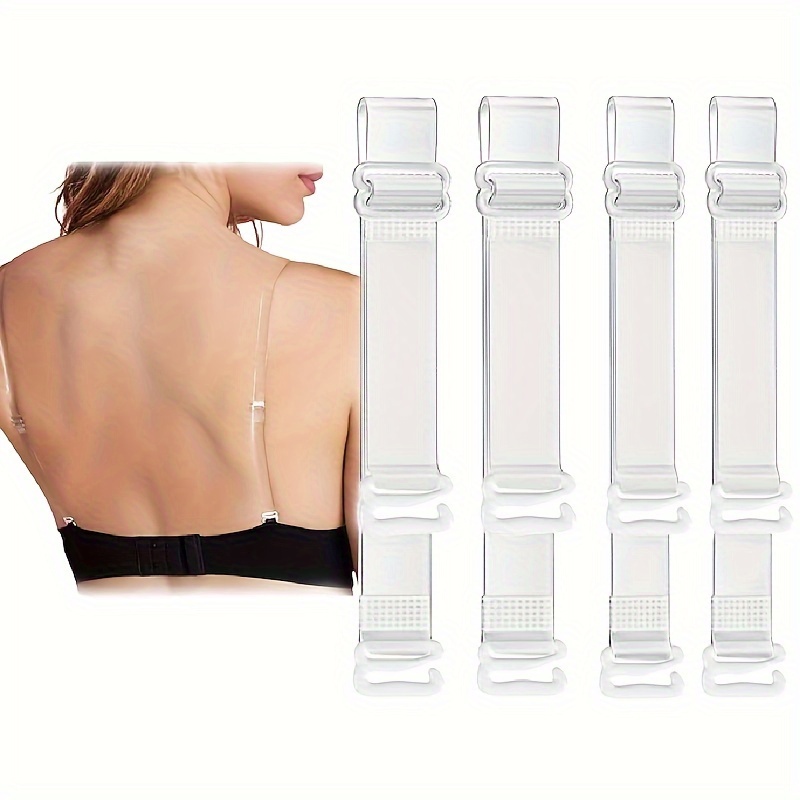 1pair Clear Bra Straps Transparent Invisible Detachable Adjustable