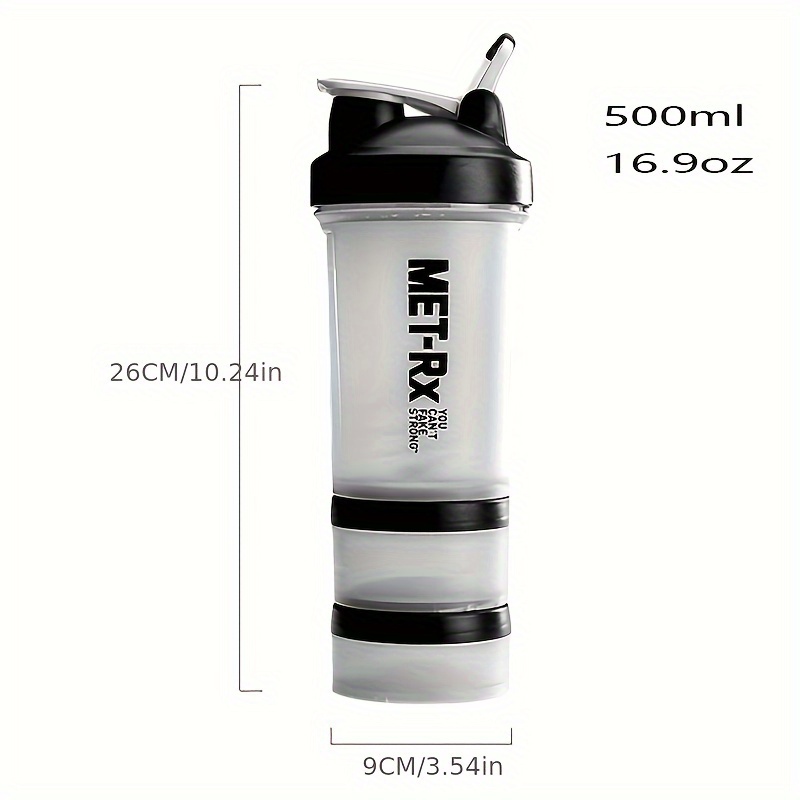 1pc Shake Cup 500ml Protein Shaker Bottle With Scale Plastic Portable  Fitness Sports Cup