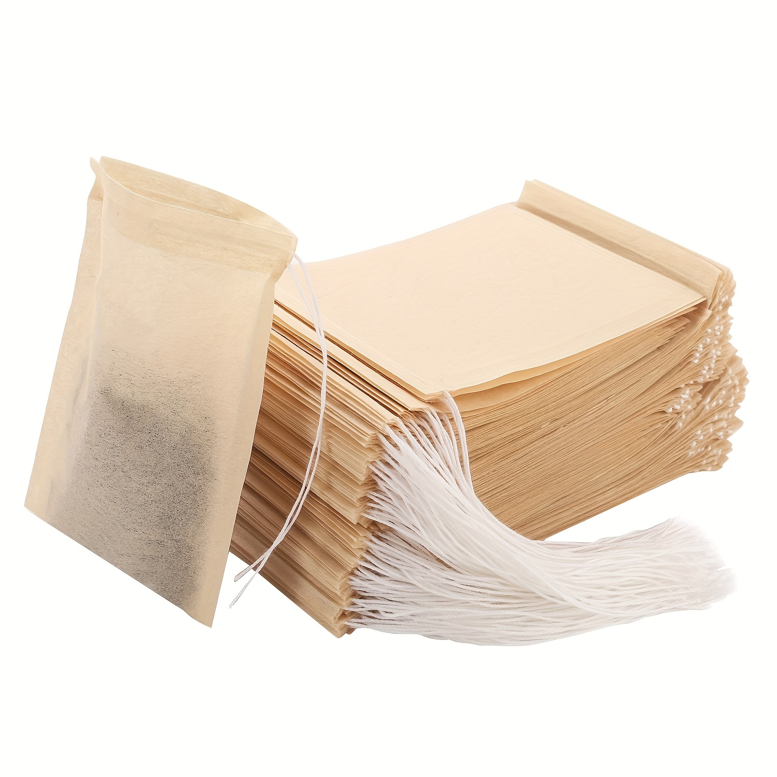 100 sachets de thé jetable papier biodégradable avec ficelle
