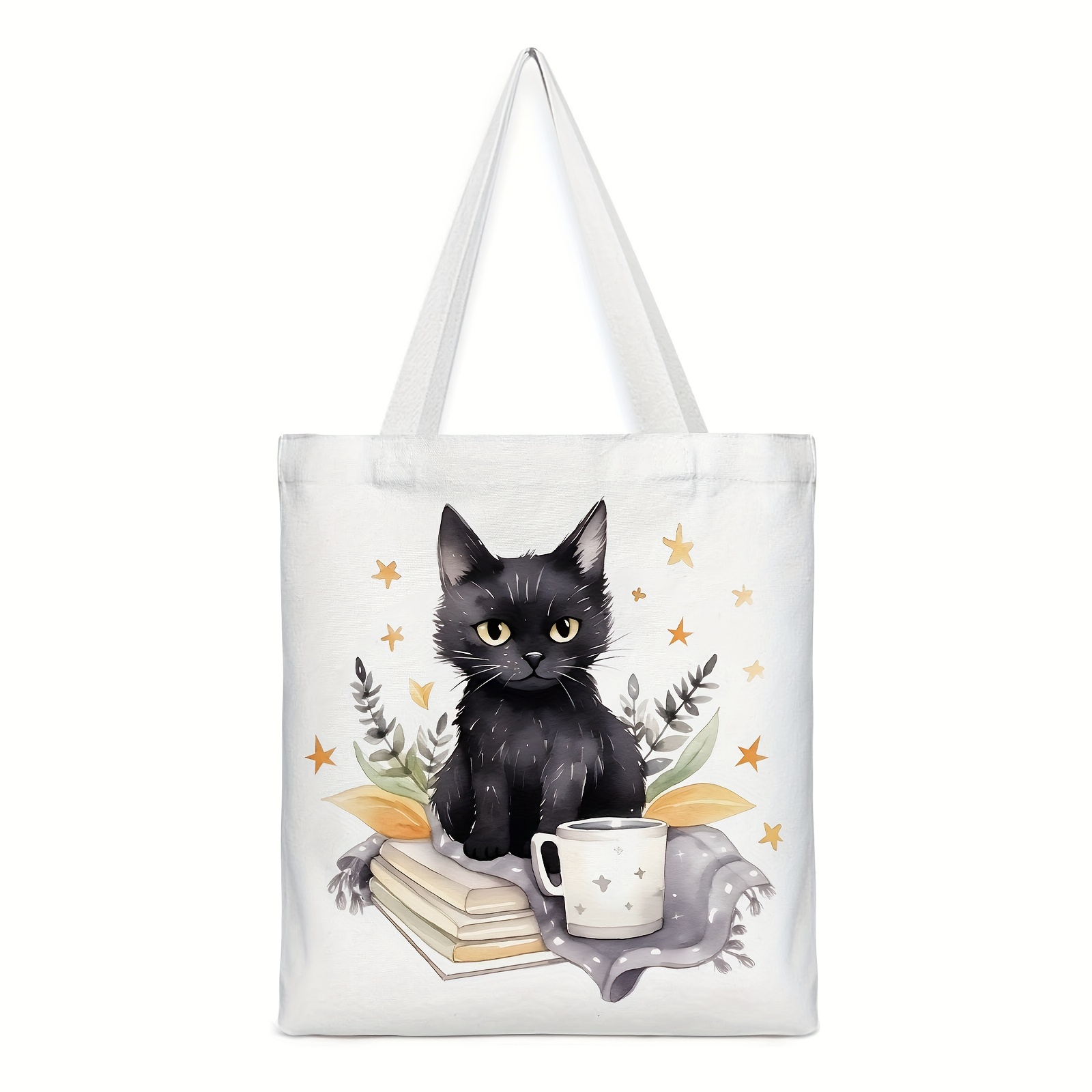 Cat Canvas Tote Bag, Cartoon Cute Pattern Shoulder Canvas Bag, Creative  Portable Outdoor Handbag For Book And Sundries Storage And Organizer,  Office Supplies, Back To School Supplies - Temu