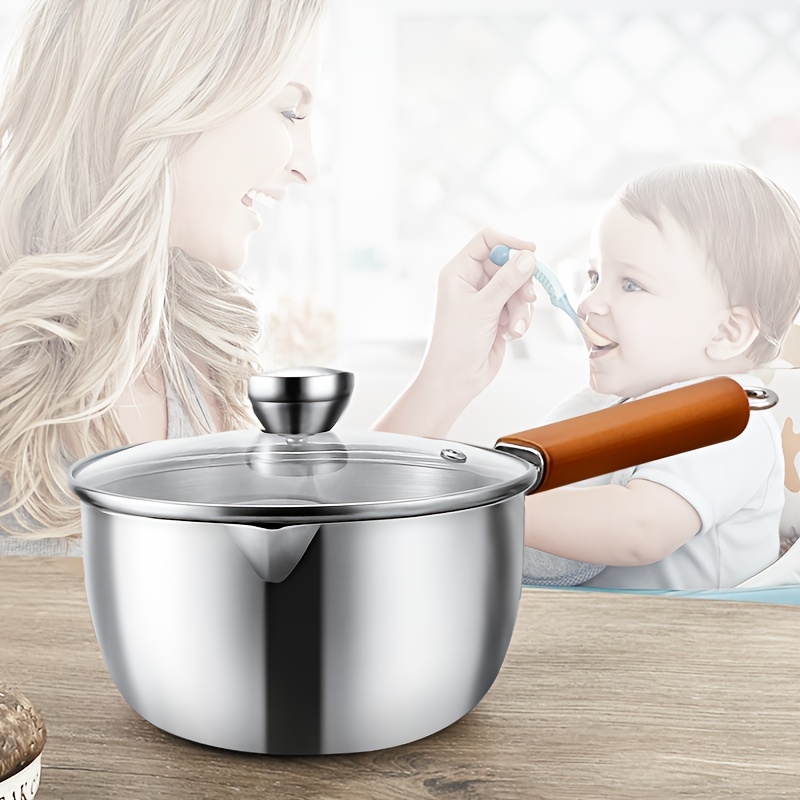 Milk Pot, Japanese Snow Pan, Household 304 Stainless Steel Noodle Cooking  Small Pot, Electromagnetic Stove, Universal Non-stick Non-coated Food  Supplement Cheese Pot, Boiled Milk Sheep Milk Pot - Temu