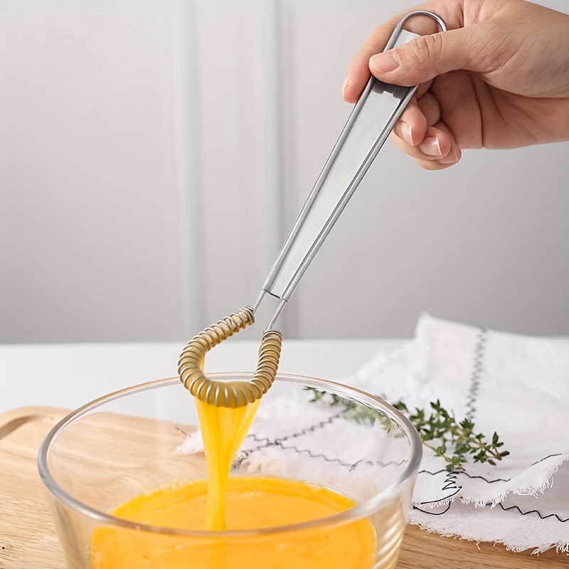 Stainless Steel Spring Coil Whisk Milk Egg Beater Blender - Temu