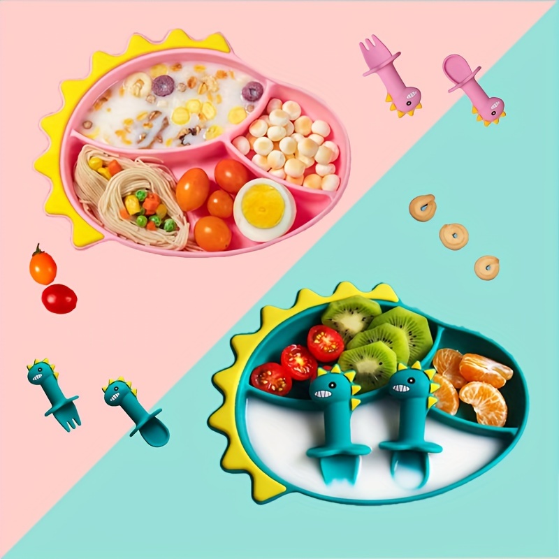 Set Cucchiaio E Forchetta Tovagliette In Silicone Bambini 3 Pezzi/set,  Piatto Design Diviso, Piatto Piano Allenamento Autoalimentazione Senza Bpa,  Lavabile In Lavastoviglie Microonde - Prima Infanzia E Maternità - Temu  Italy