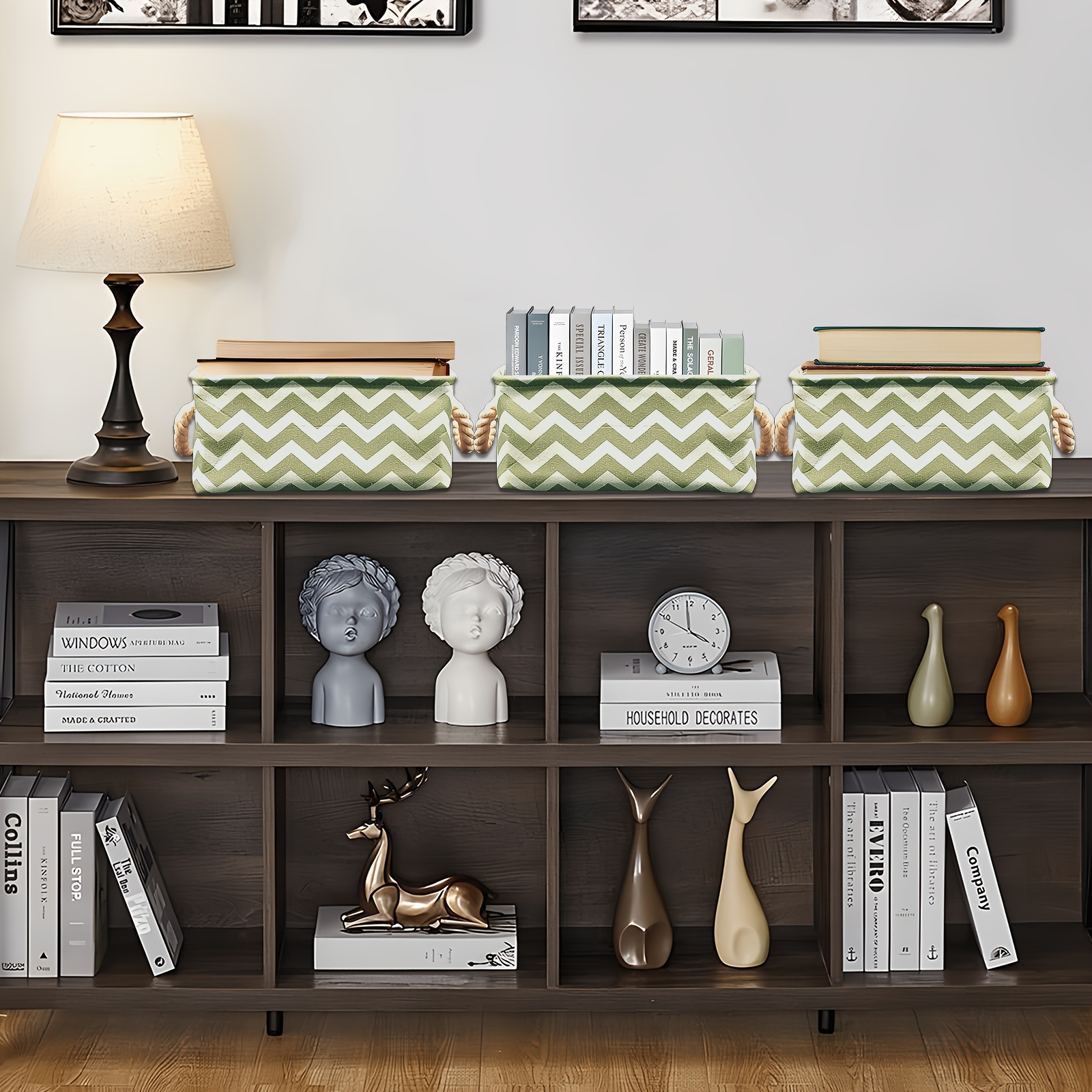 Fabric Print Storage Bins with Handles