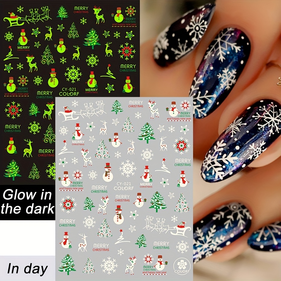 Luminous Nail Neon Glow Stickers Snow/Butterfly Scary Halloween & Christmas  Decals For Festive Nails Art From Wl201415, $0.31