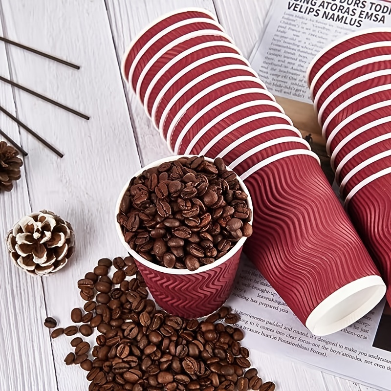 Disposable Coffee Cups With Lids And Straws Togo Hot Paper - Temu