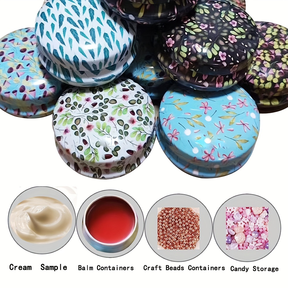 12 Pack Round Tin Containers 20ml Capacity Hinged Lid for Candles Lip Balm Salve