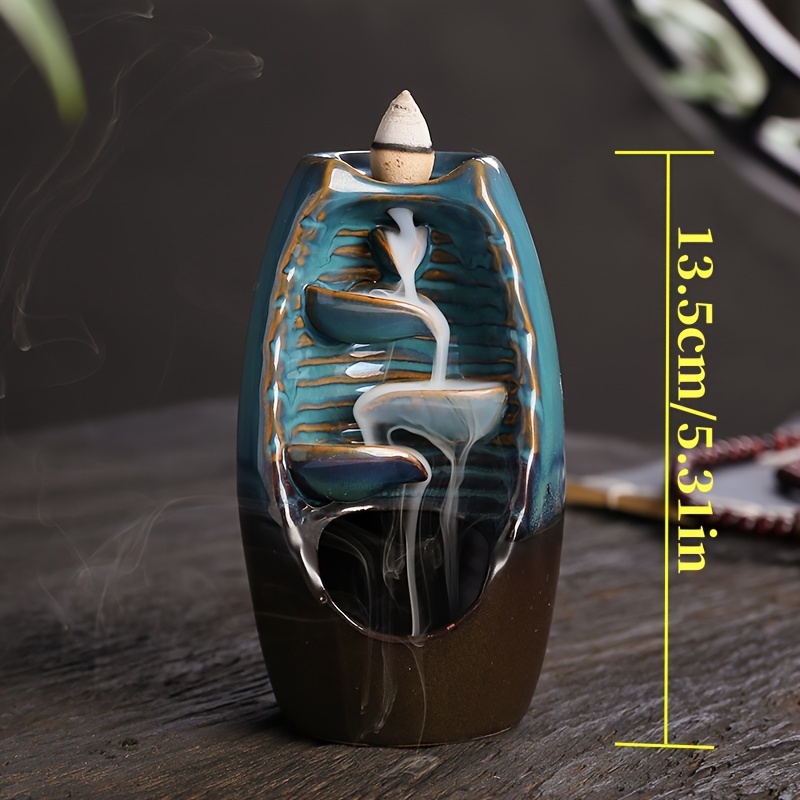 Indoor Incense Burner Ceramic Furnace Leaf Holder Backflow Stand