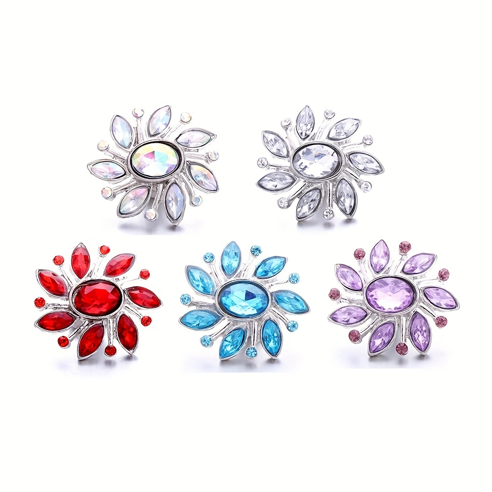 Flower Button 18mm Noosa Point Drill Buckle Bangle Pendant