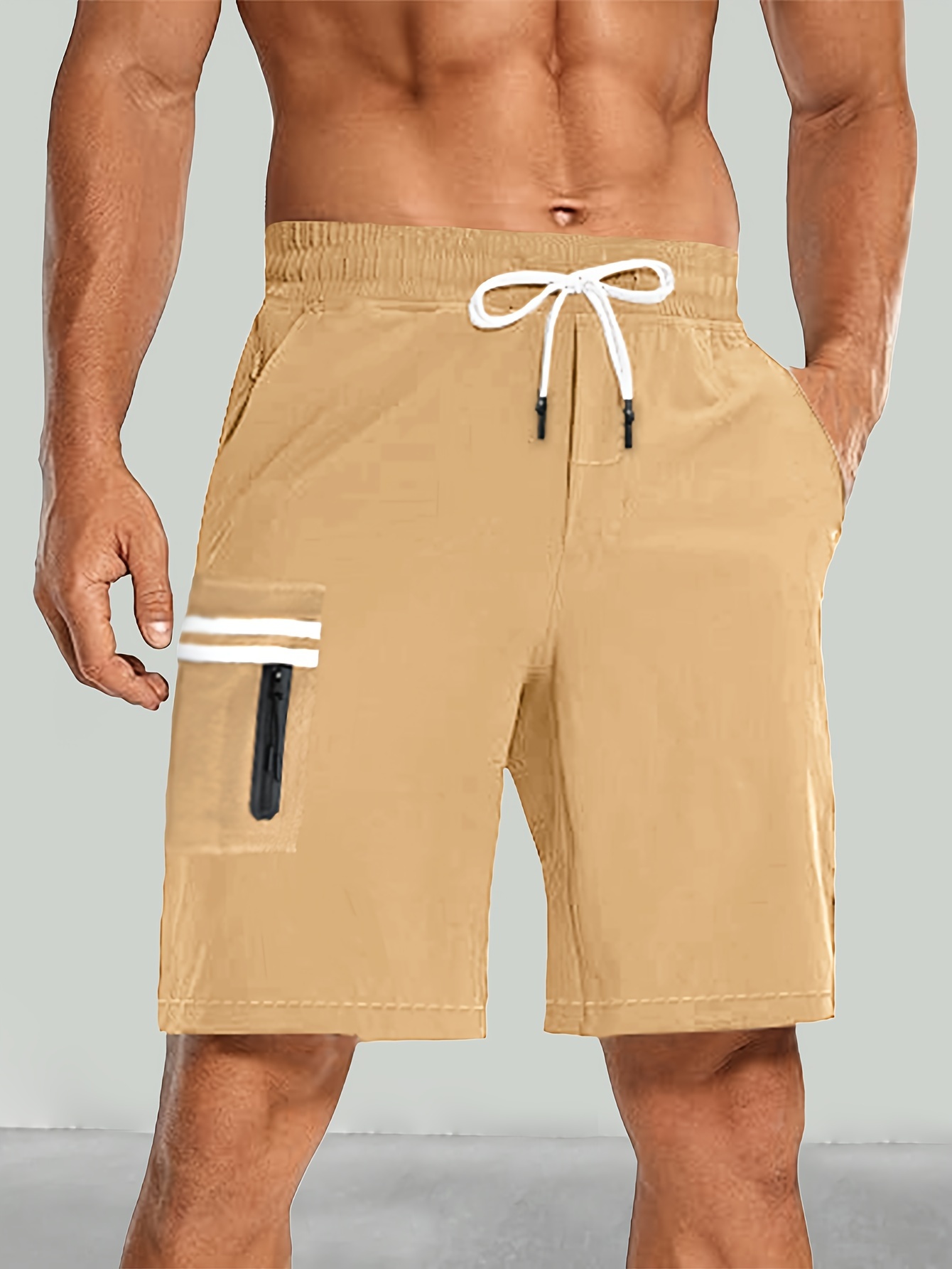 Shorts Clásicos Sólidos Hombres Shorts Cordón Activos - Temu