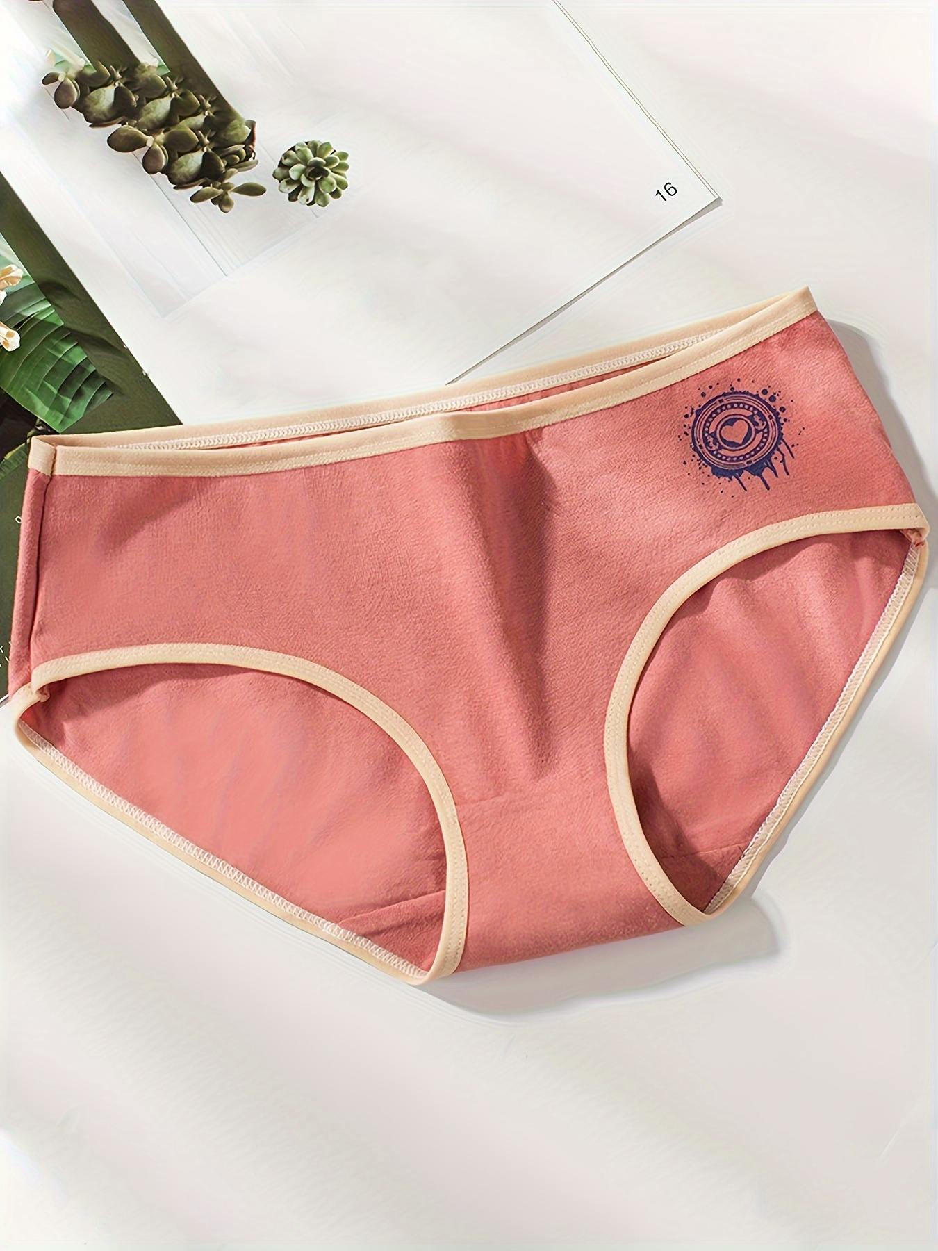  Women's Cotton Heart-Shaped Panties Breathable