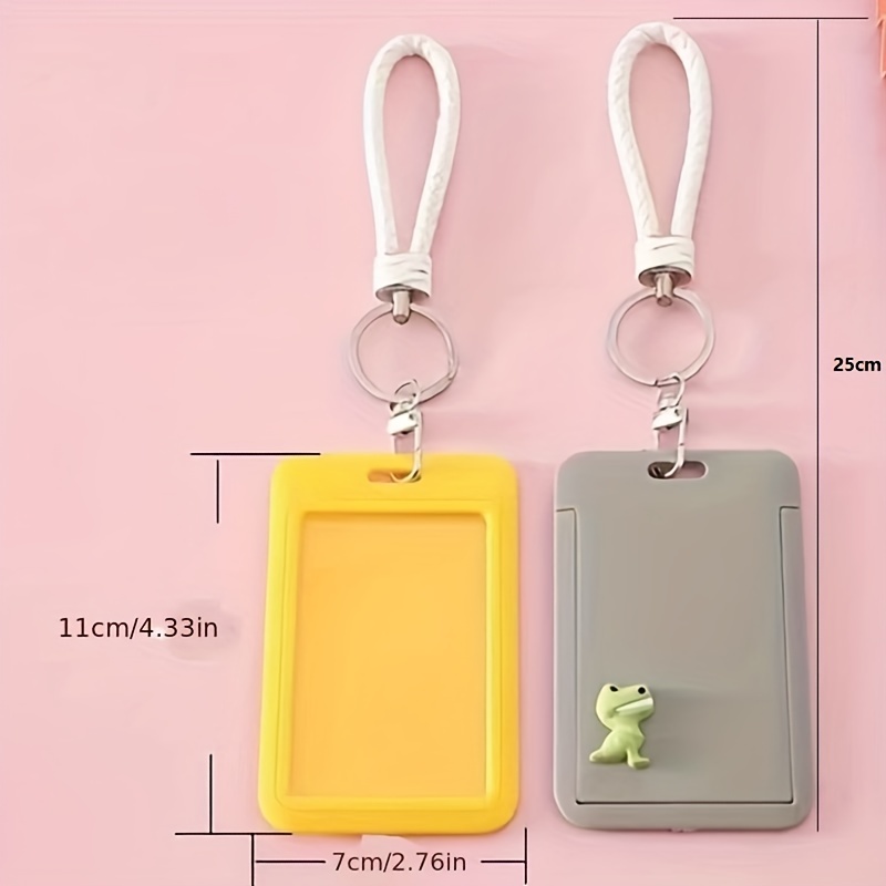 Cartoon Cute Card Cover Plastic Card Holder Keychain Push-fit Card
