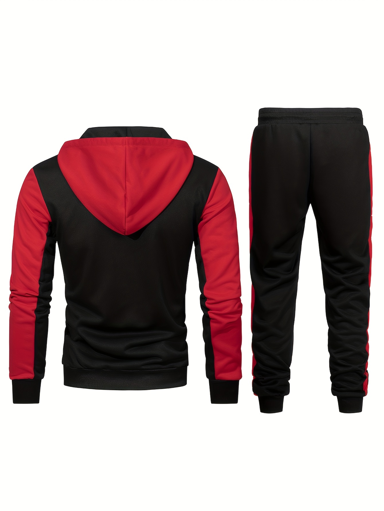 Classic Color Block Men's Athletic Tracksuit Set Casual Full - Temu Canada