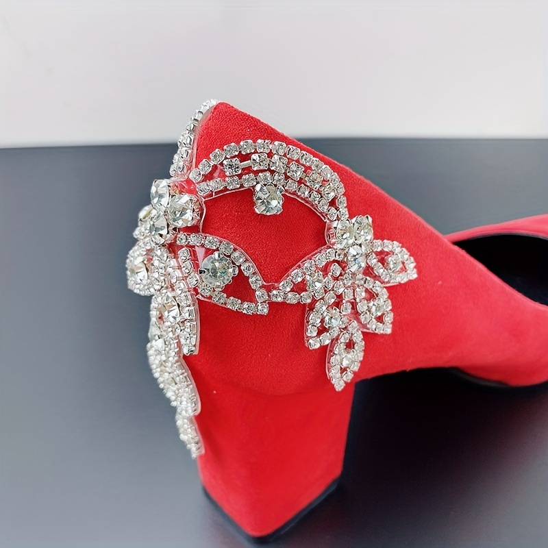 Hot Style Handmade Diy Rhinestone Bow Shoes Flower - Temu