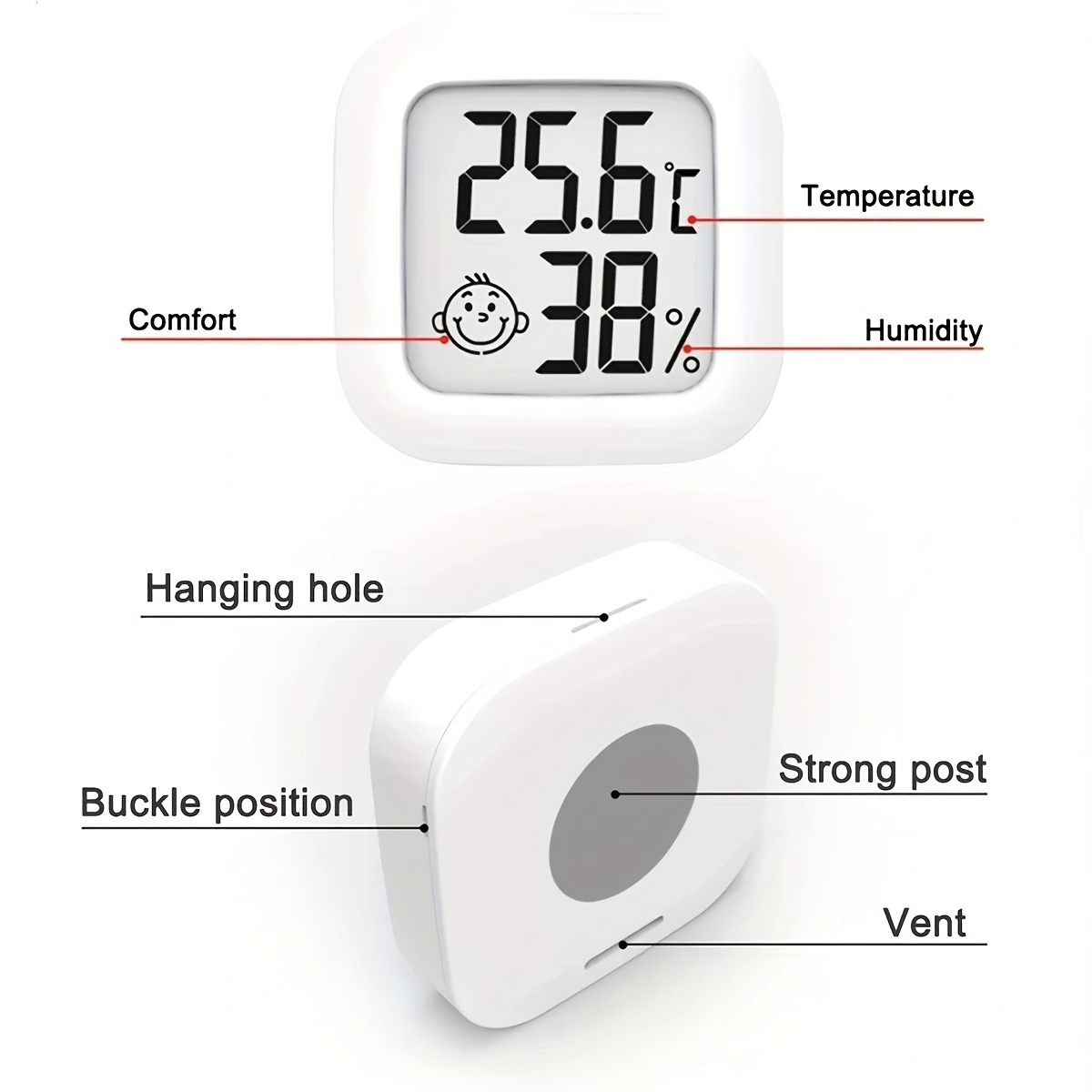 Weather station electronic thermometer, hygrometer with sensor