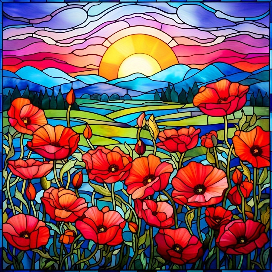 

1pc 5d Diamond Painting Kit, Diy Diamond Painting With Red Poppy Pattern For Adults Beginners, Diy Mosaic Full Rhinestone Painting, Room Home Wall Decoration Diy Gift 11.8*11.8in
