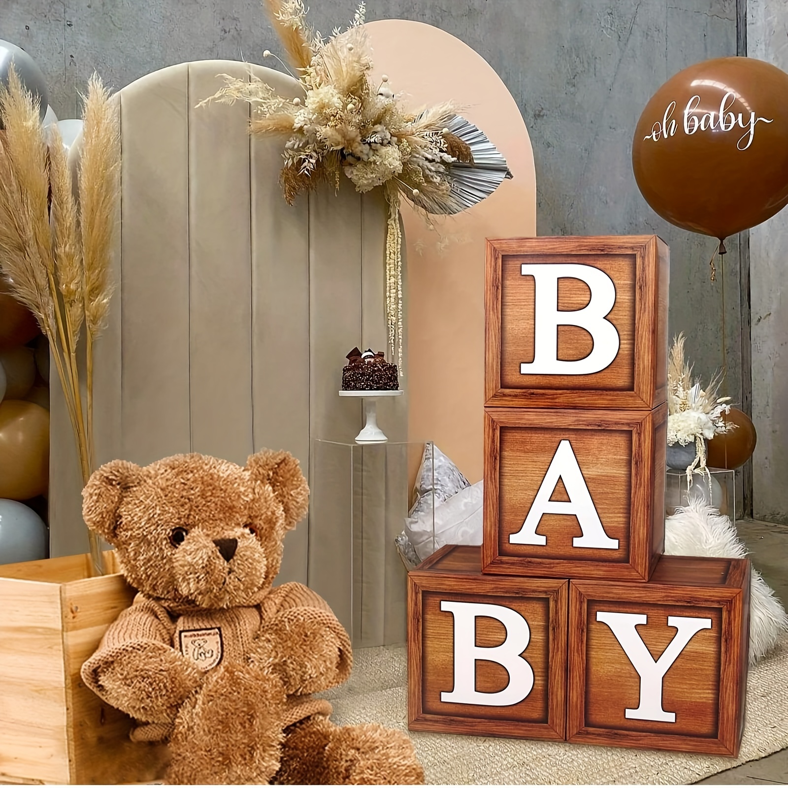 4 Piezas Cajas Bebé Cajas Baby Shower Oso Peluche - Temu