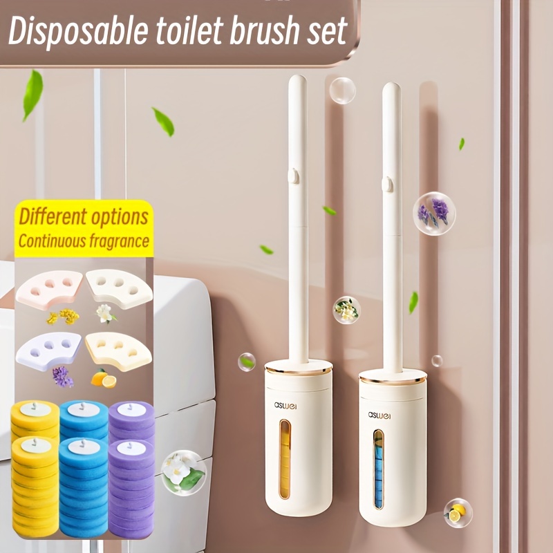 Disposable Toilet Brush with 40 Toilet Brush Refills Disposable
