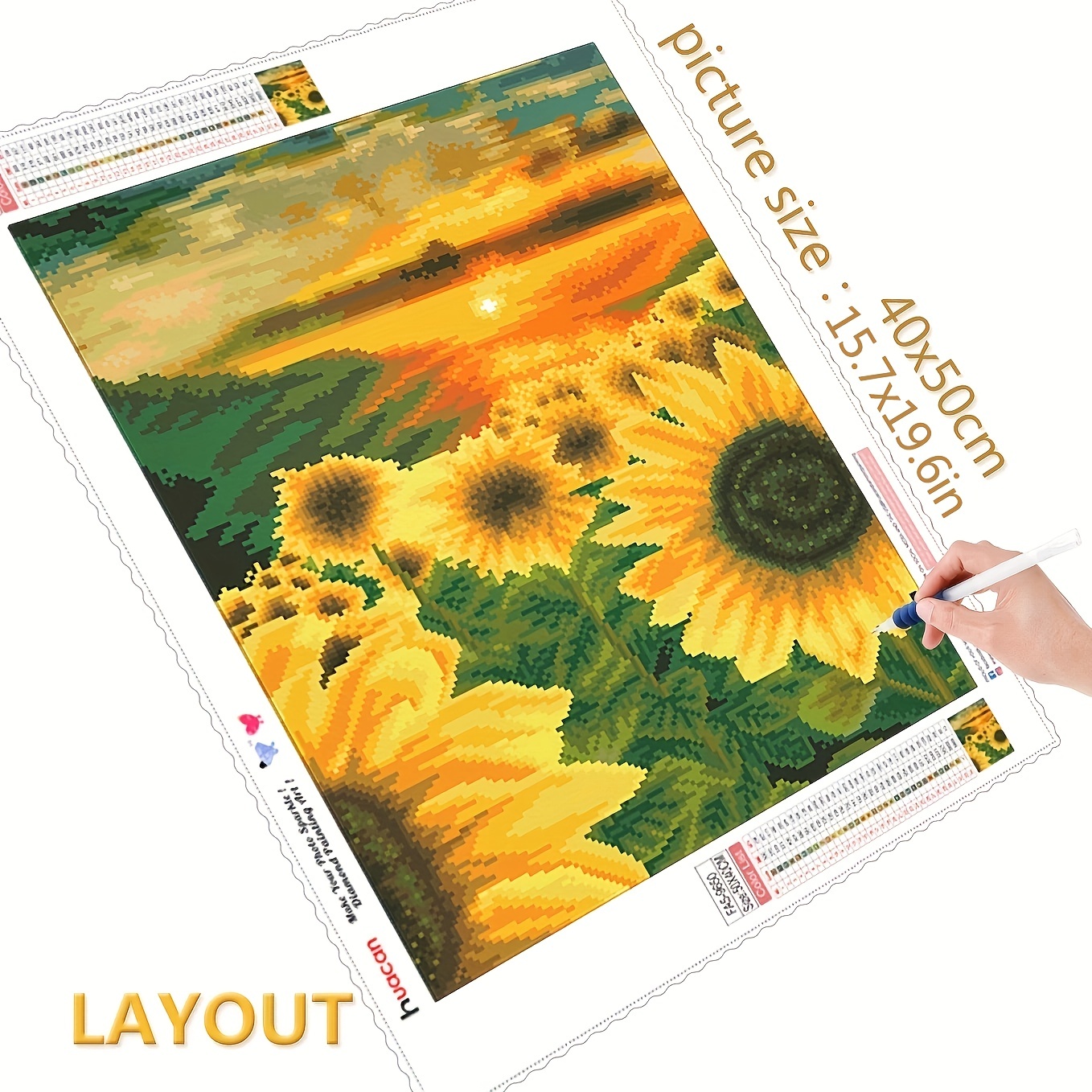 Diy 5d Diamond Paintings Flowers Sunflower Diamond Art Mosaic