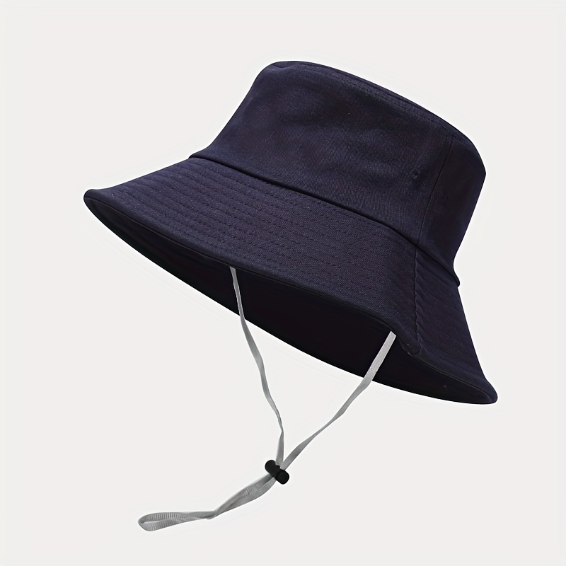 ruhuadgb Sunshade Hat Back Bowknot Big Brim Round Top Adjustable Breathable  Anti-UV Cotton Solid Color Bucket Hat for Be