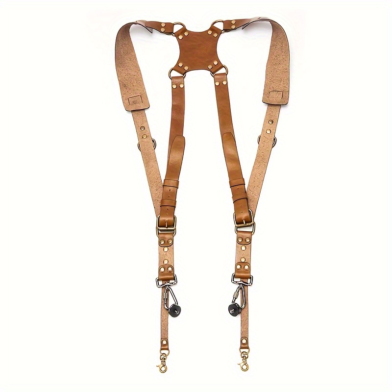 Mens Fashion Pu Leather Shoulder Strap With Adjustable Chest Strap