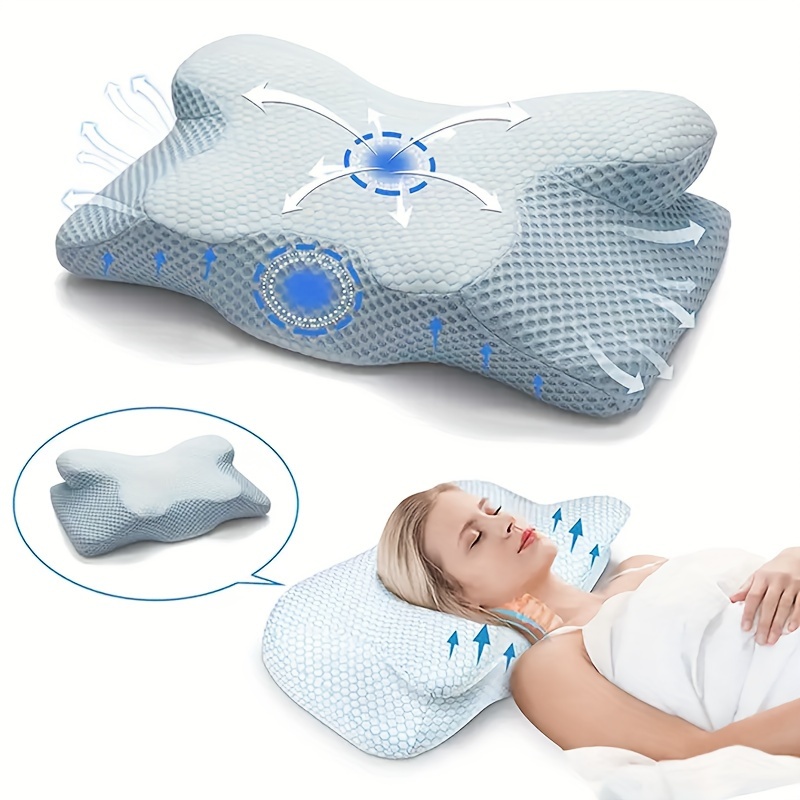 Contour Shaped Premium Memory Foam Neck Pillow | Travel Pillow (Lavender)