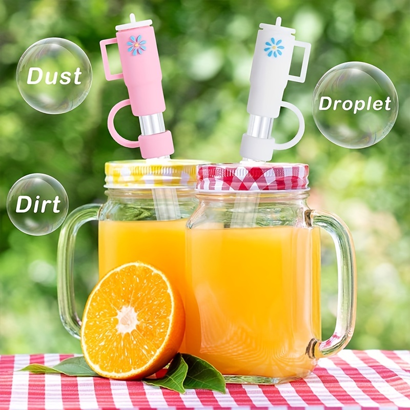 Food Grade Cute Silicone Straw Lid Reusable Dustproof - Temu