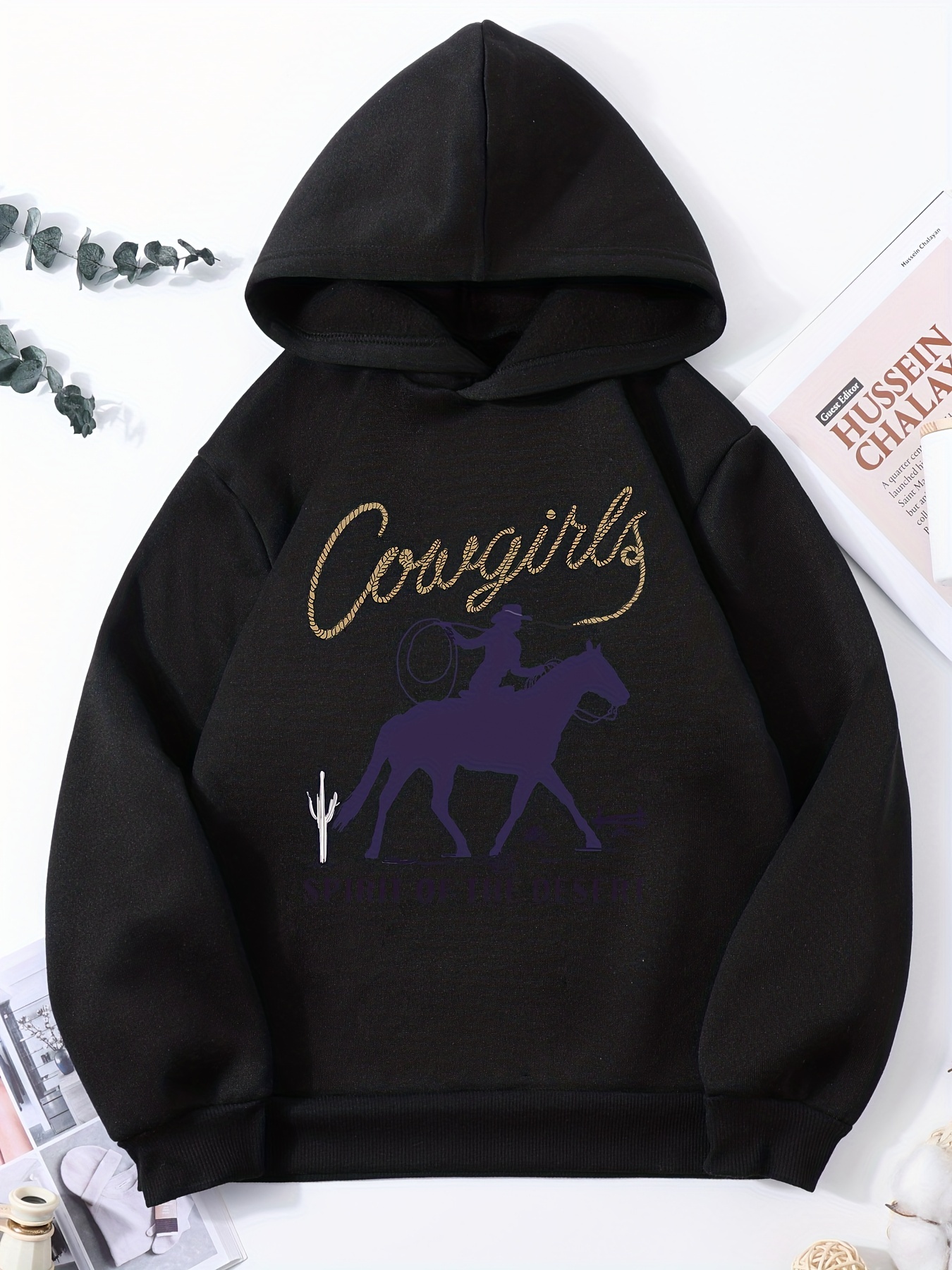 Cowgirl Spirit Desert Print Fleece Hoodies Girls Graphic Temu