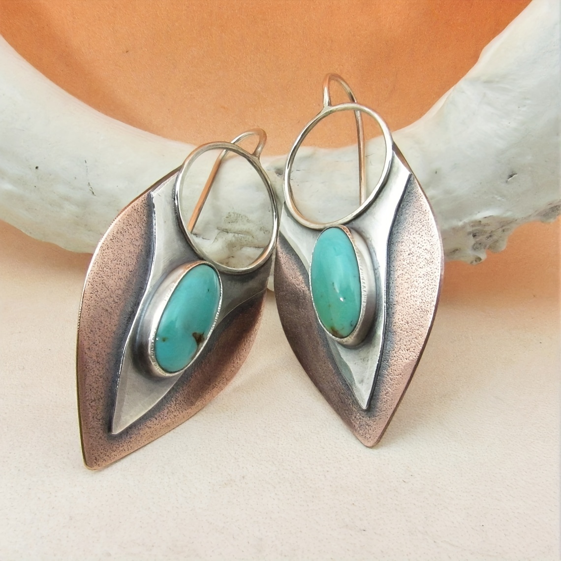 Turquoise dangle store earrings sterling silver