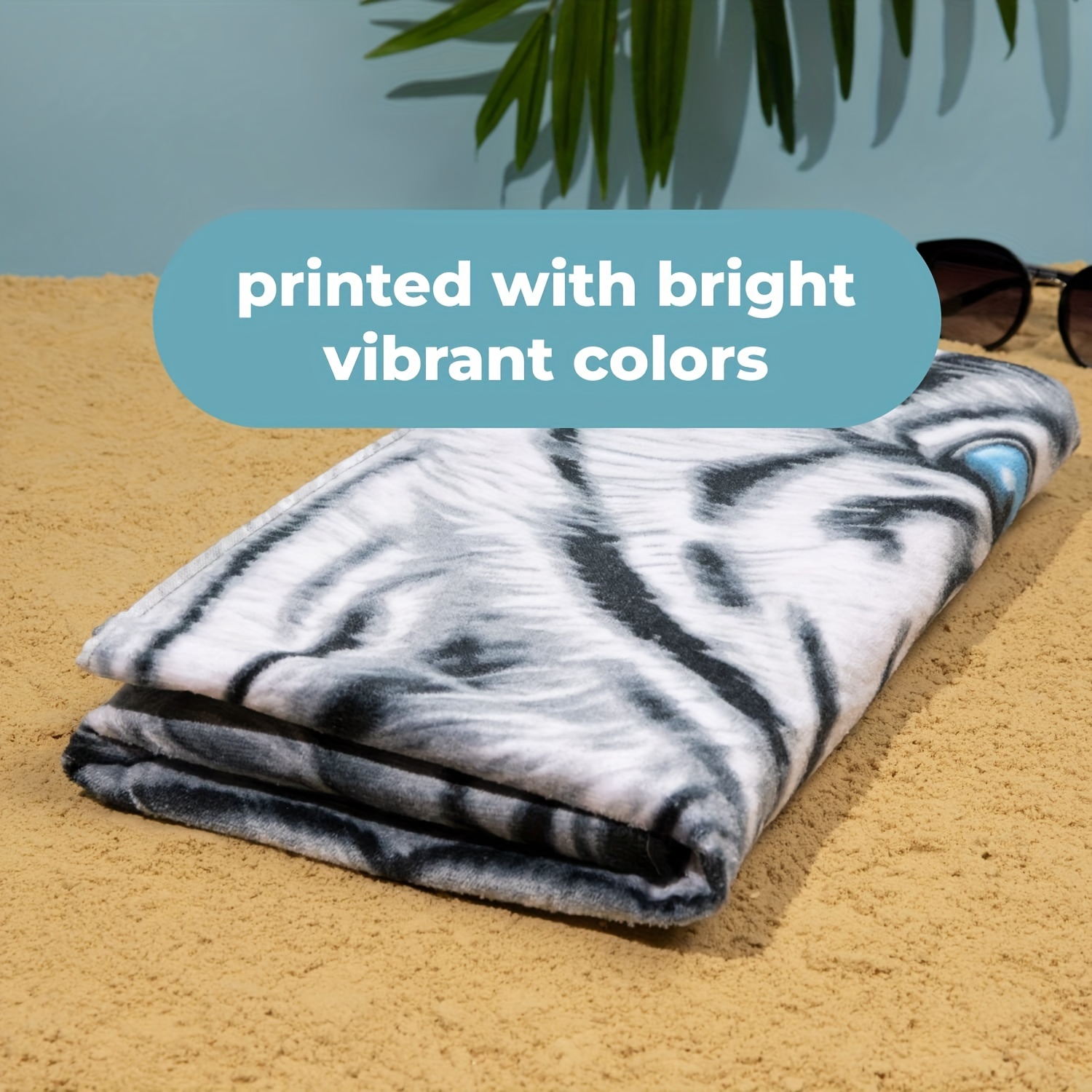 Island Gear White Tiger Beach Towel