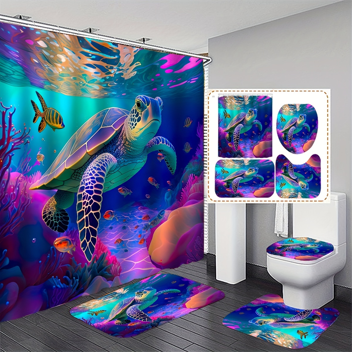 Cortina de ducha divertida, cortina de ducha de tiburón, cortina de ducha  de oso, ideas de baño náutico, decoración de baño surrealista, arte  temático de playa -  México