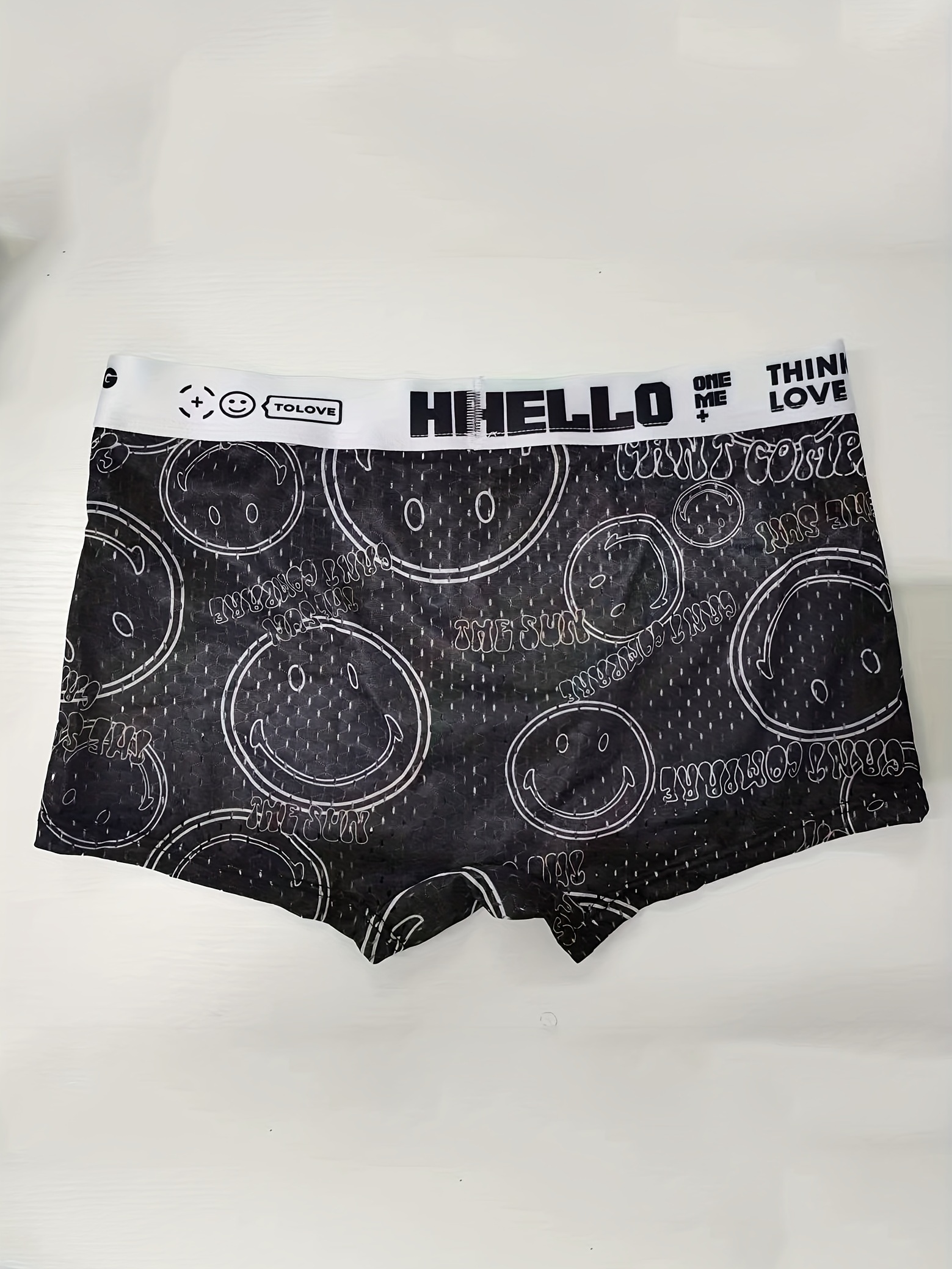 Men's Graphic Boxers Briefs Mesh Breathable Soft Comfy - Temu Canada