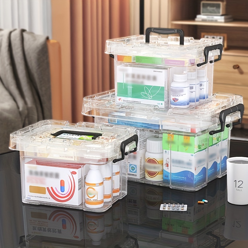 Clear Gray Multipurpose Portable Storage Box, Plastic Sewing Box, Organizer  Case