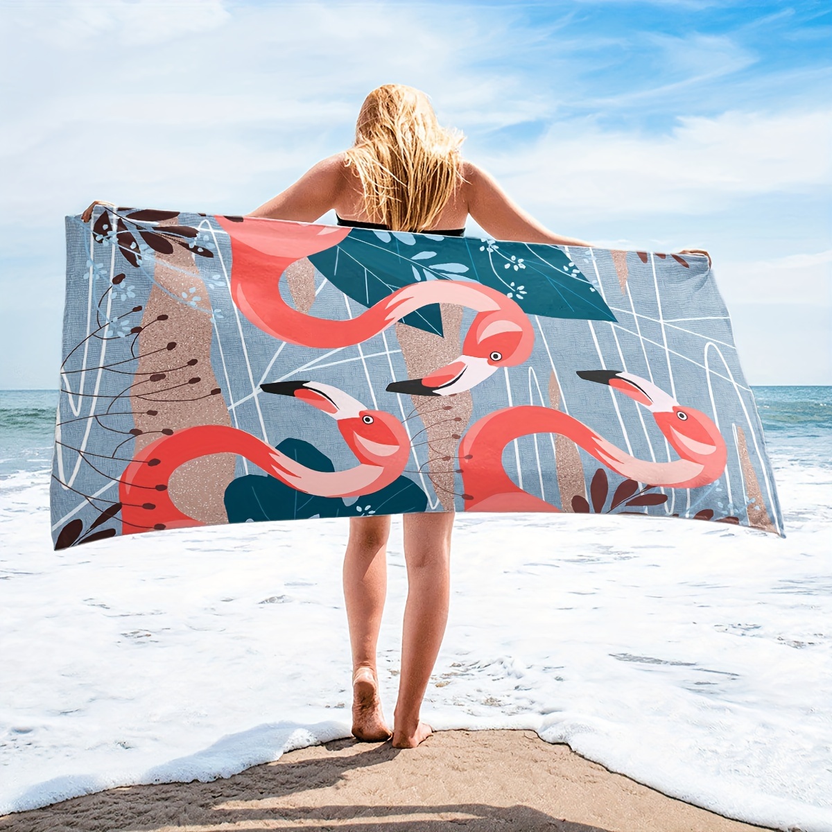 Flamingo Printed Beach Towel Quick Drying Absorbent Beach Temu Ireland