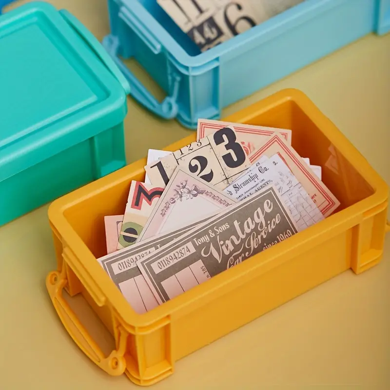 Pp Plastic Dustproof Mini Storage Box Stationery Sundries - Temu