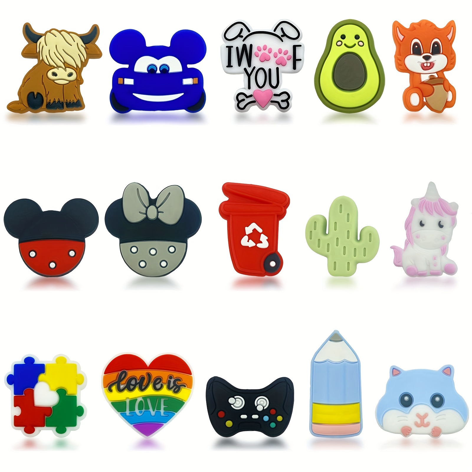 Silicone Focal Beads, 5Pcs Cat Mom Shapes Charms, Colorful Cartoon Beads,  Animal Silicone Focal Character Beads Spacer Beads for Pens DIY Jewelry