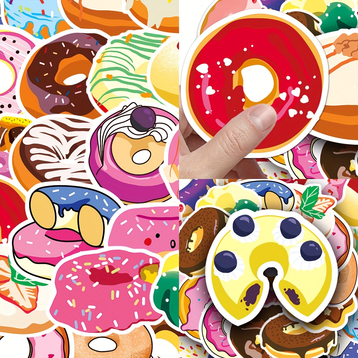 Donut Stickers Cute Snack Sweet Candy Stickers Biscuits - Temu