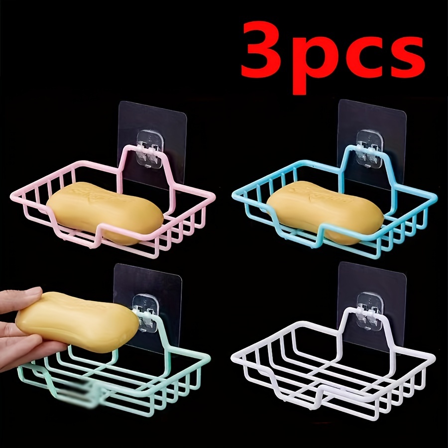 1pc Punch-free Soap Dish With Strong Adhesive Back Wall-mounted Soap Holder  For Bathroom And Toilet