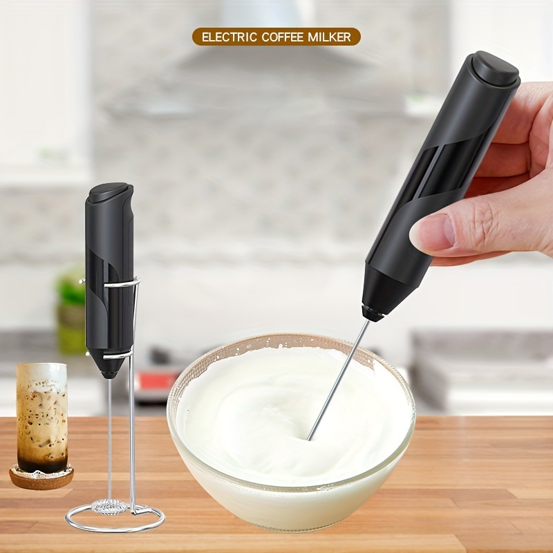 1 Pc Stainless Steel Handheld Milk Frother With Stand, Suitable For Coffee,  Cappuccino And Hot Chocolate - Perfect For Latte, Cream And Foam Making