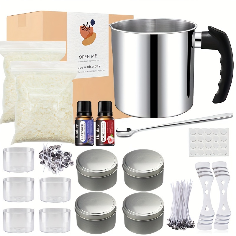 DIY Candle Kit Pouring Pot Wicks Sticker Soy Candle Maker Candle